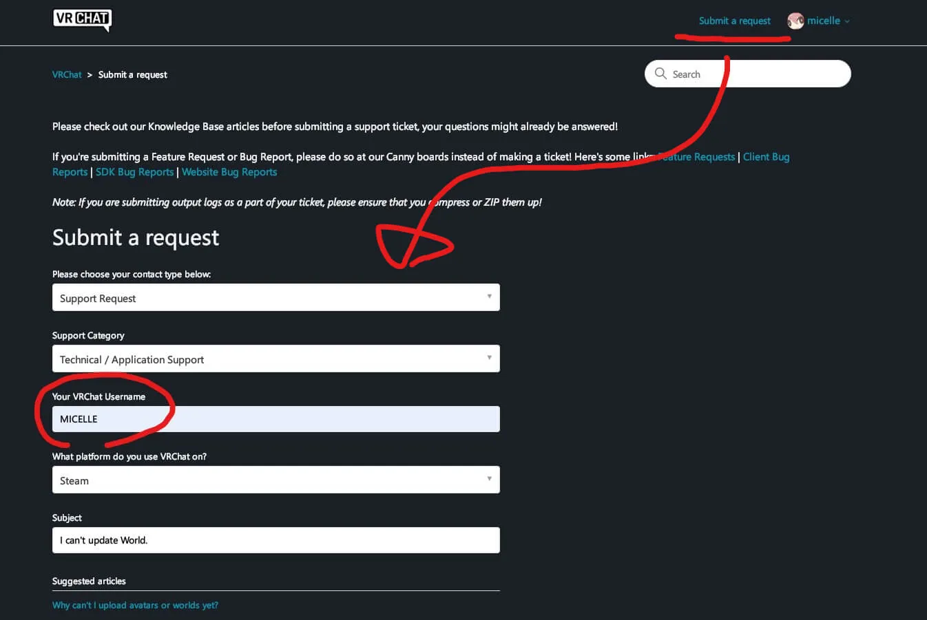 'Your VRChat Username' はVRChatの 'Display Name' じゃない方だよ。ログインの時に入力するIDだよ(たぶん)。